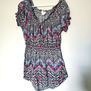 Self esteem black floral printed design blouse